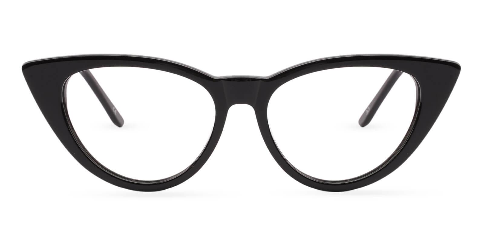 Nora Black Acetate Eyeglasses , SpringHinges , UniversalBridgeFit Frames from ABBE Glasses