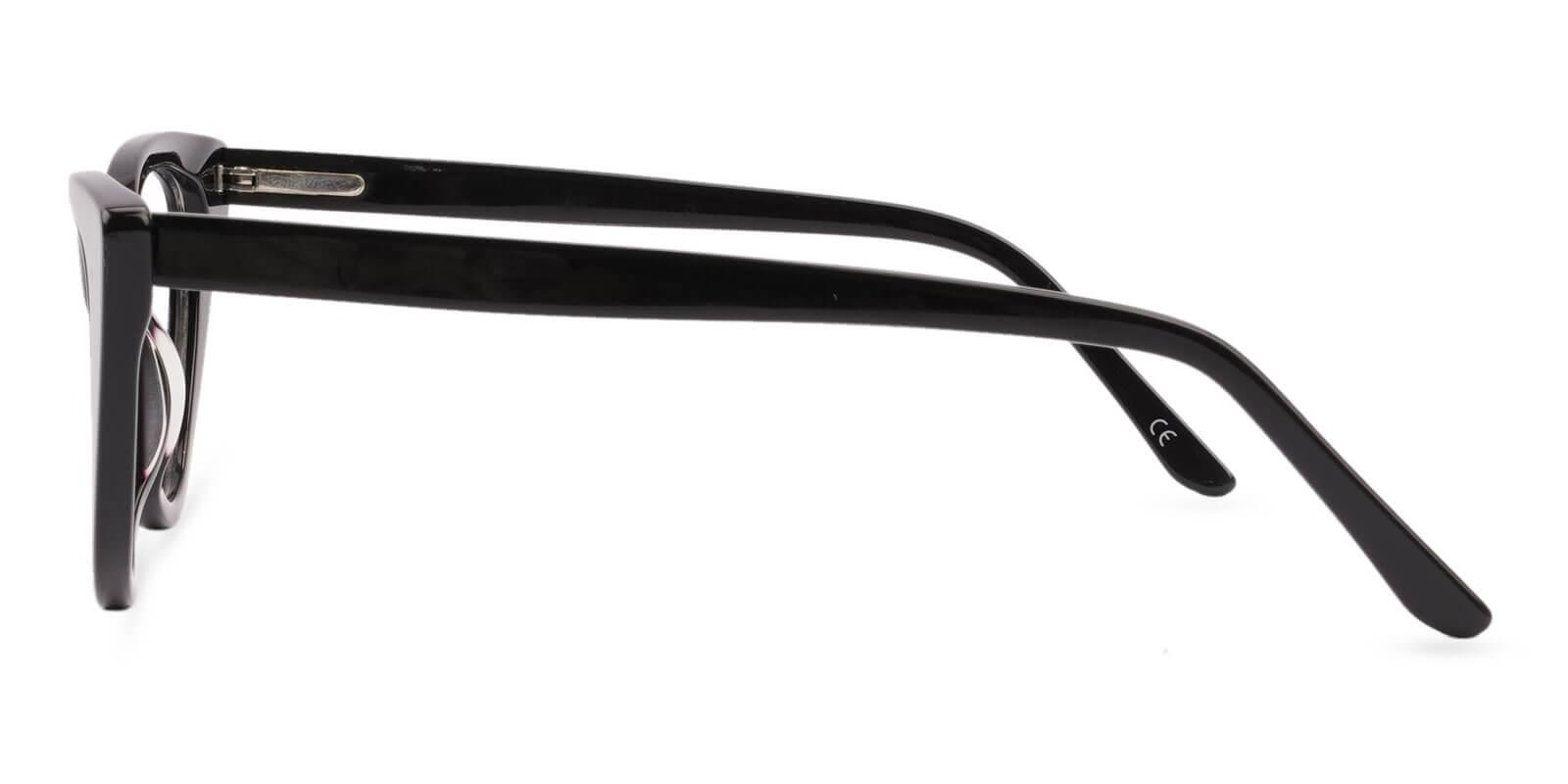 Nora Black Acetate Eyeglasses , SpringHinges , UniversalBridgeFit Frames from ABBE Glasses