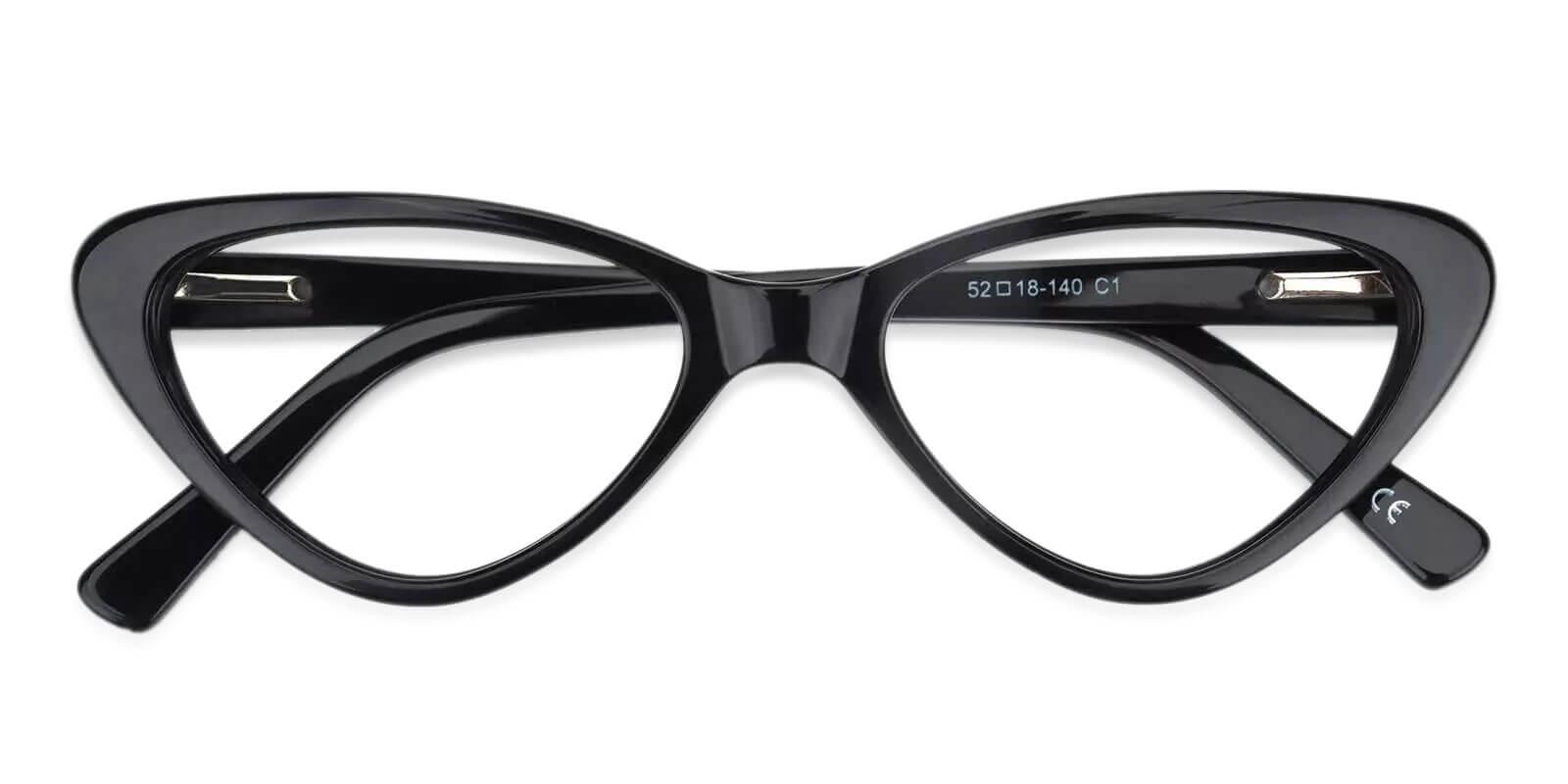 Hannah Black Acetate Eyeglasses , SpringHinges , UniversalBridgeFit Frames from ABBE Glasses