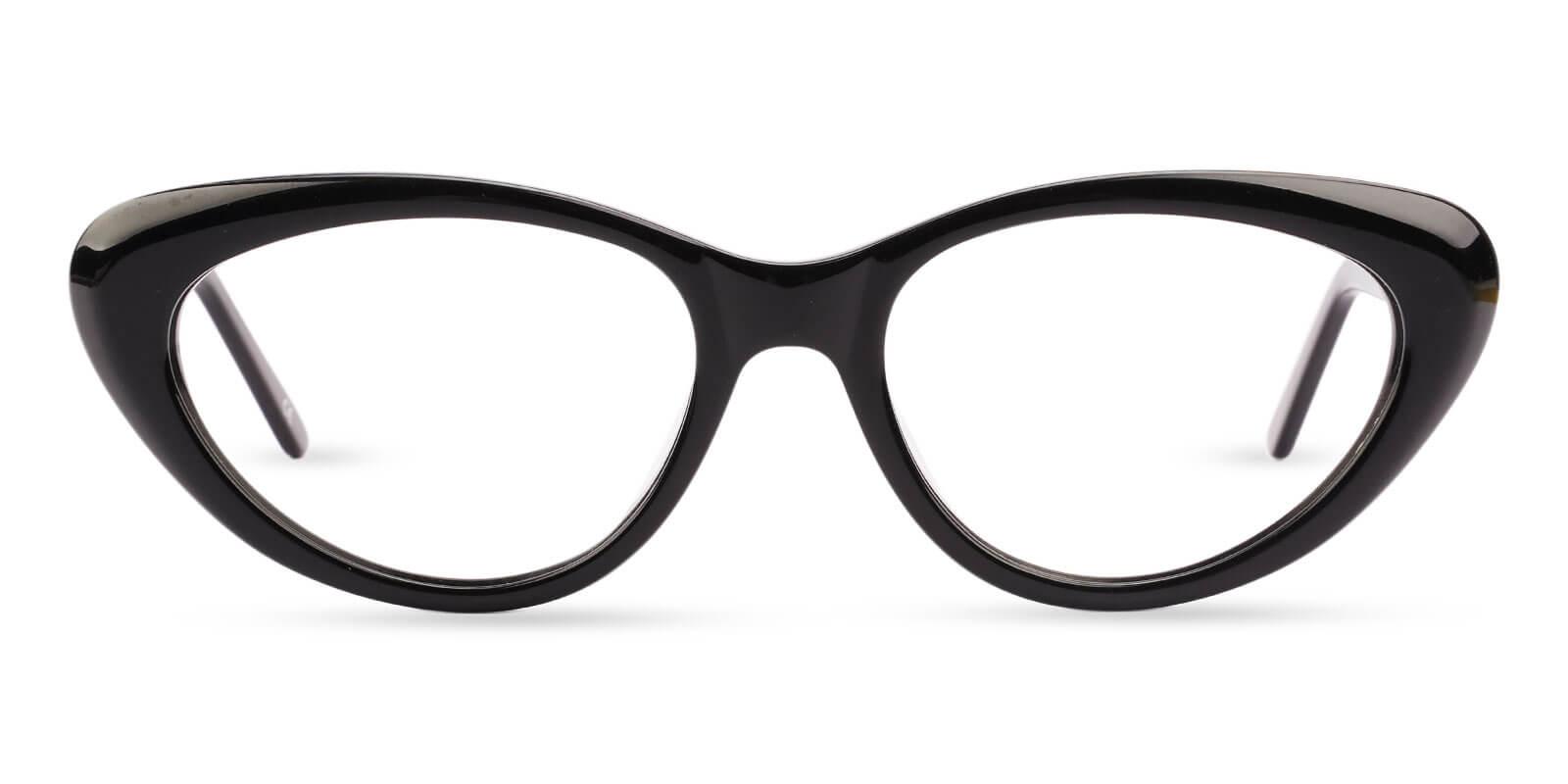 Irene Black Acetate Eyeglasses , SpringHinges , UniversalBridgeFit Frames from ABBE Glasses