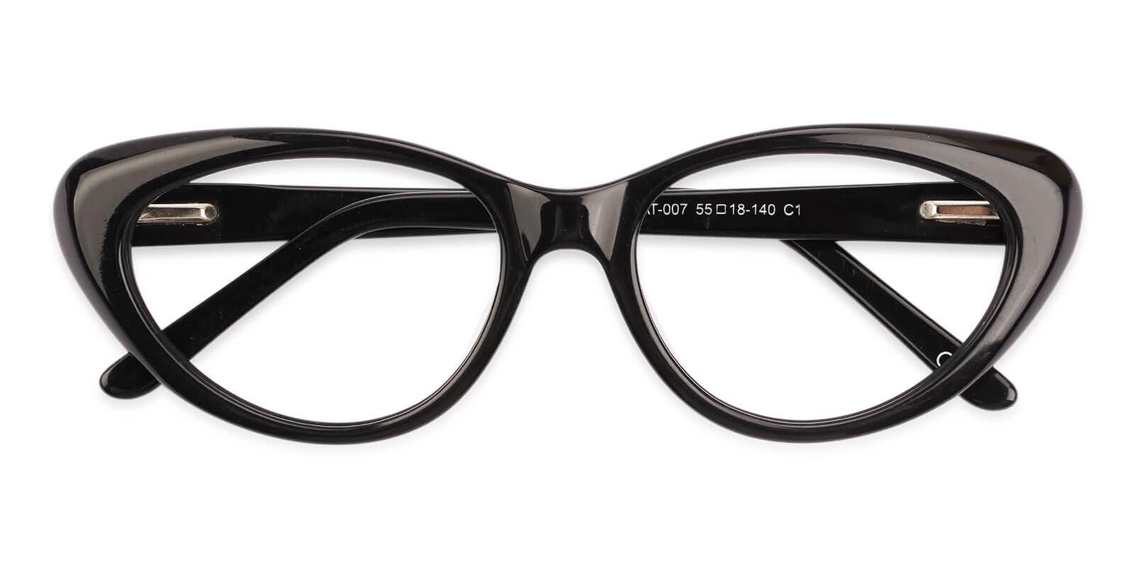 Irene Black Acetate Eyeglasses , SpringHinges , UniversalBridgeFit Frames from ABBE Glasses