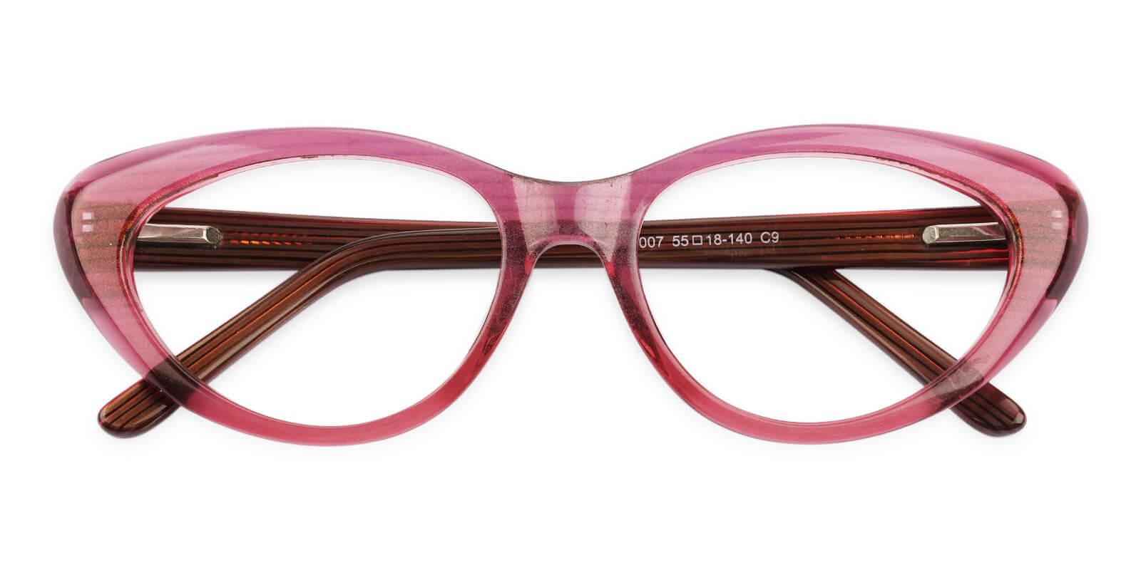 Irene Red Acetate Eyeglasses , SpringHinges , UniversalBridgeFit Frames from ABBE Glasses