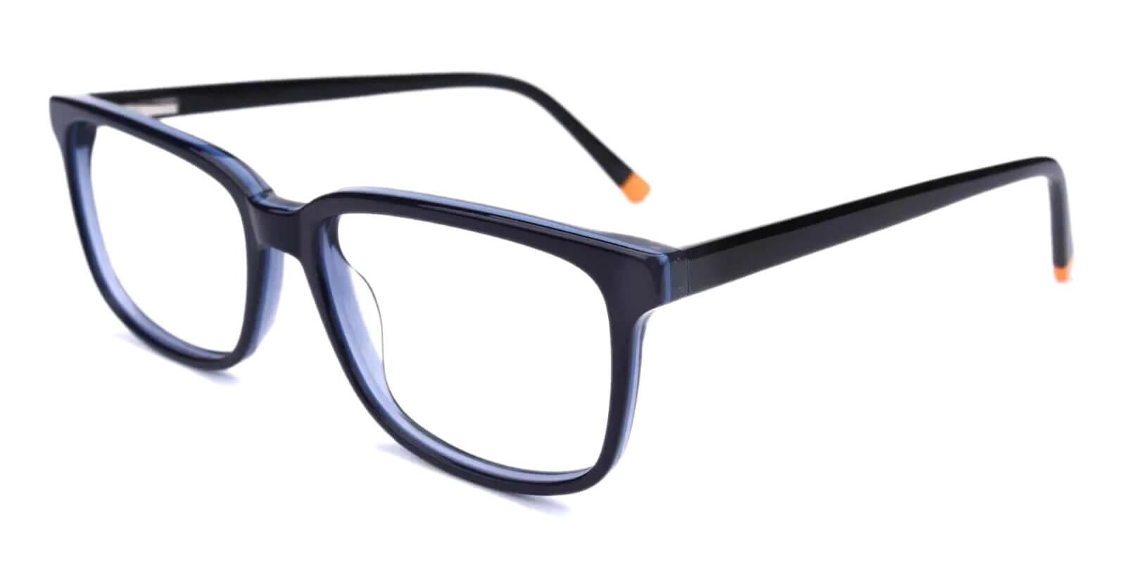 Leupp Corner Blue Acetate Eyeglasses , SpringHinges , UniversalBridgeFit Frames from ABBE Glasses