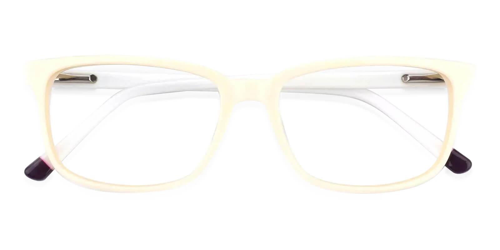 Leupp Corner White Acetate Eyeglasses , SpringHinges , UniversalBridgeFit Frames from ABBE Glasses