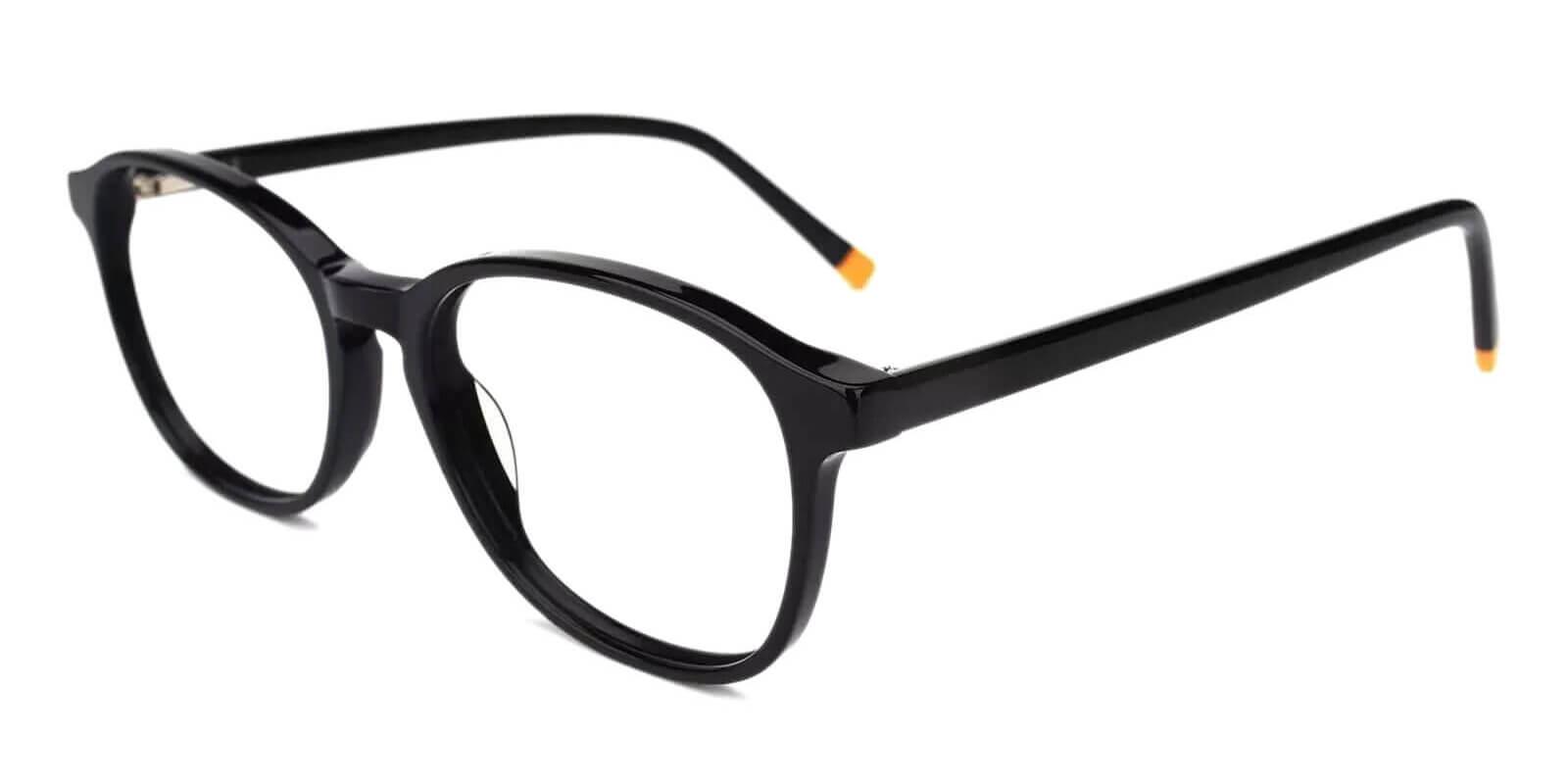 Fogelsville Black Acetate Eyeglasses , SpringHinges , UniversalBridgeFit Frames from ABBE Glasses