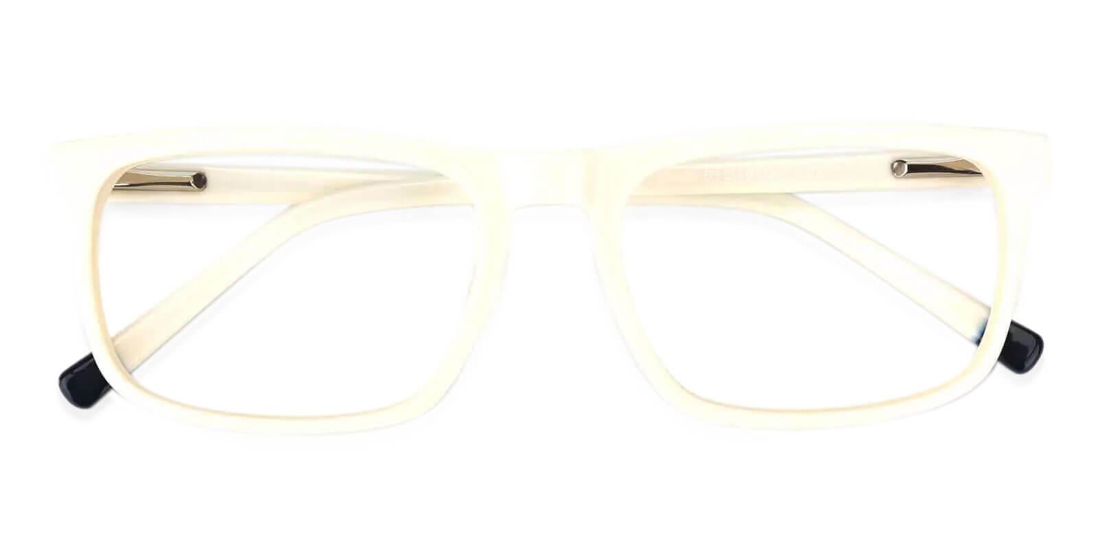 McIntosh White Acetate Eyeglasses , Lightweight , SpringHinges , UniversalBridgeFit Frames from ABBE Glasses