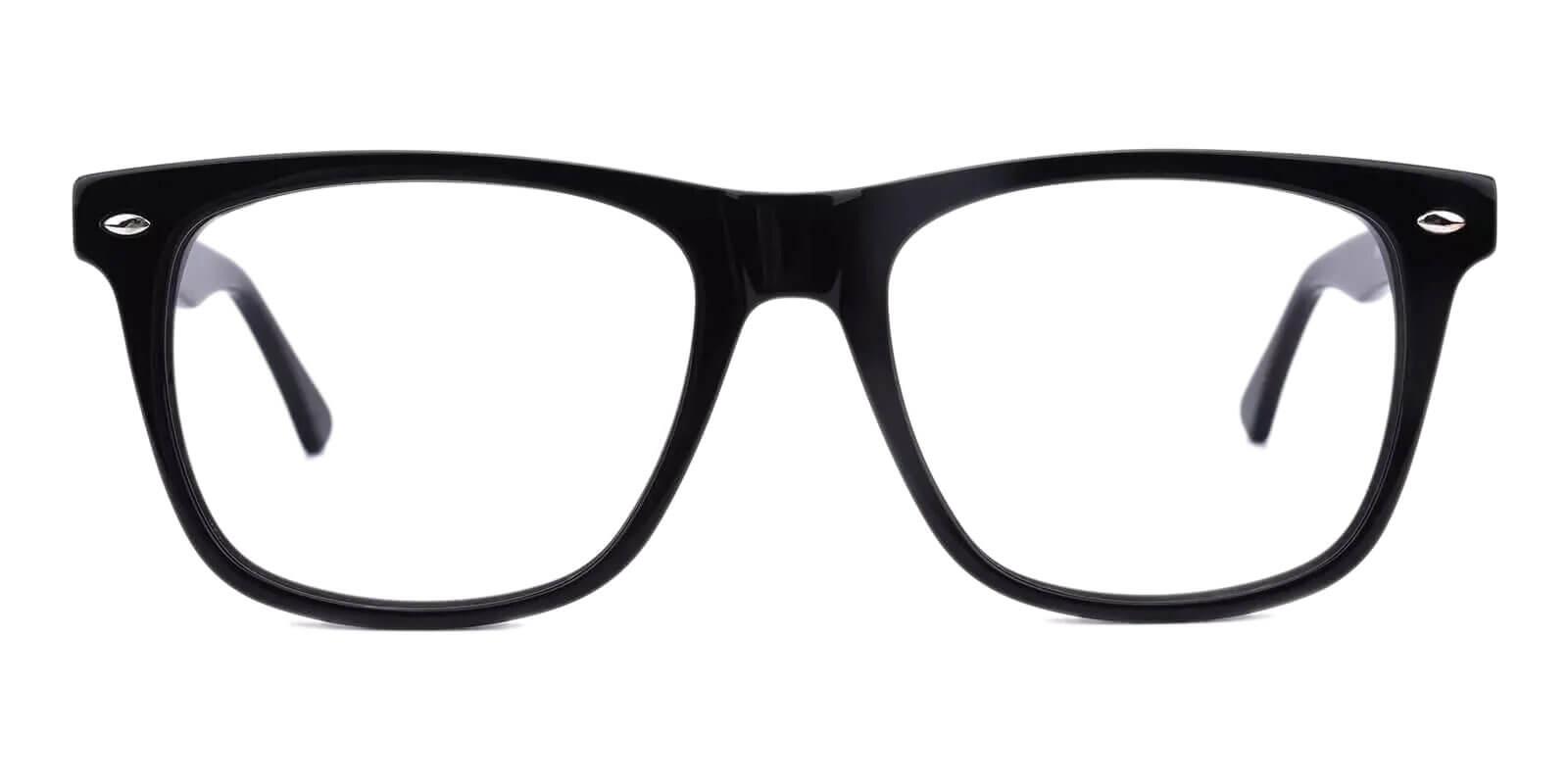 Montalvo Black Acetate Eyeglasses , SpringHinges , UniversalBridgeFit Frames from ABBE Glasses