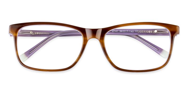 Progressive Eyeglasses Online with Mediumfit, Horn, Full-Rim Acetate Design — Lucille in Crystal Mauve/crystal Light Orange by Eyebuydirect - Lenses