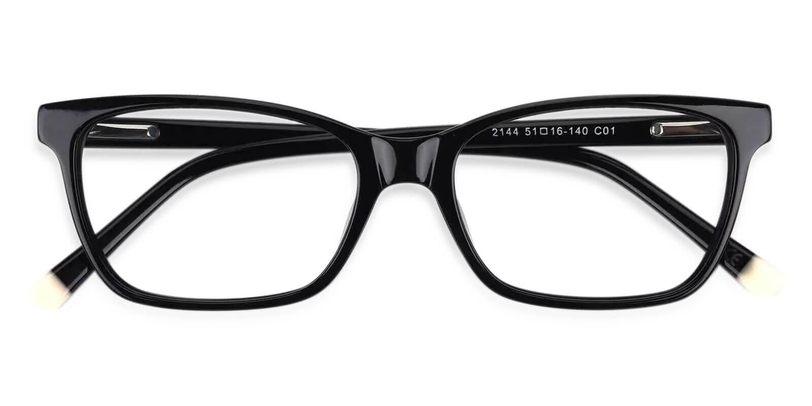 RingGold Black Acetate Eyeglasses , SpringHinges , UniversalBridgeFit Frames from ABBE Glasses