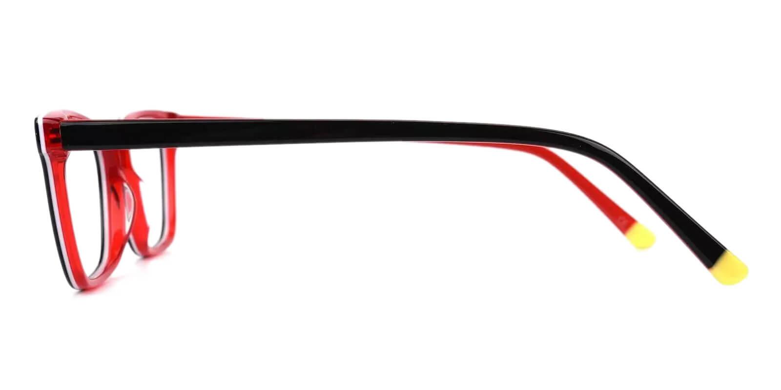 RingGold Red Acetate Eyeglasses , SpringHinges , UniversalBridgeFit Frames from ABBE Glasses