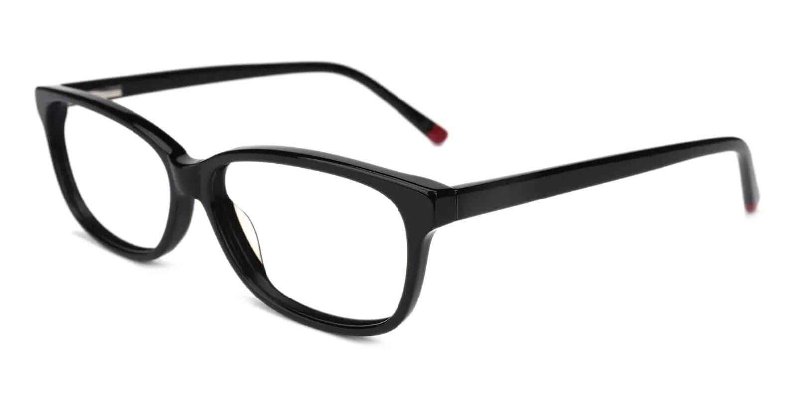 Levant Black Acetate Eyeglasses , SpringHinges , UniversalBridgeFit Frames from ABBE Glasses