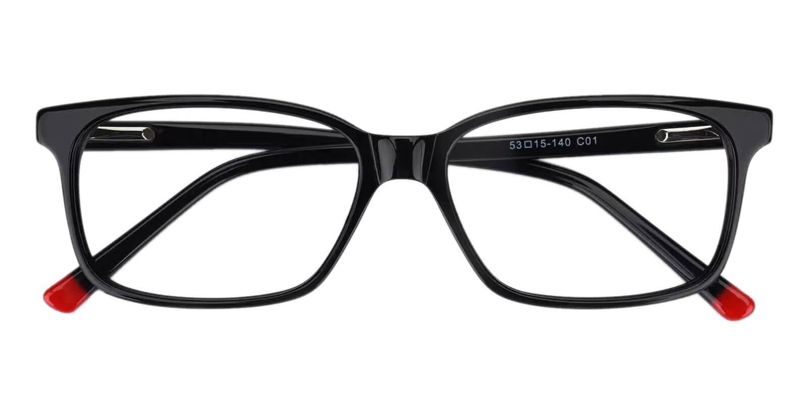 Lochloosa Black Acetate Eyeglasses , SpringHinges , UniversalBridgeFit Frames from ABBE Glasses