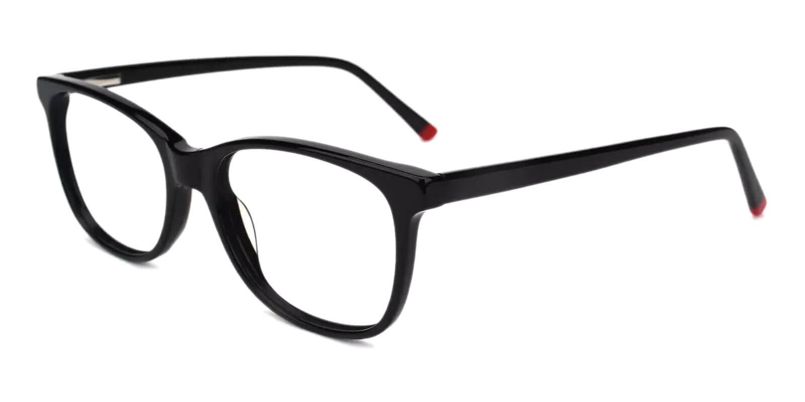 Hibbard Black Acetate Eyeglasses , SpringHinges , UniversalBridgeFit Frames from ABBE Glasses