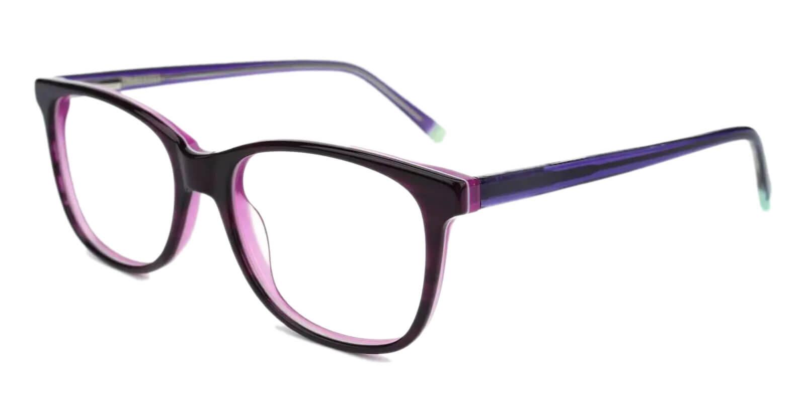 Hibbard Purple Acetate Eyeglasses , SpringHinges , UniversalBridgeFit Frames from ABBE Glasses