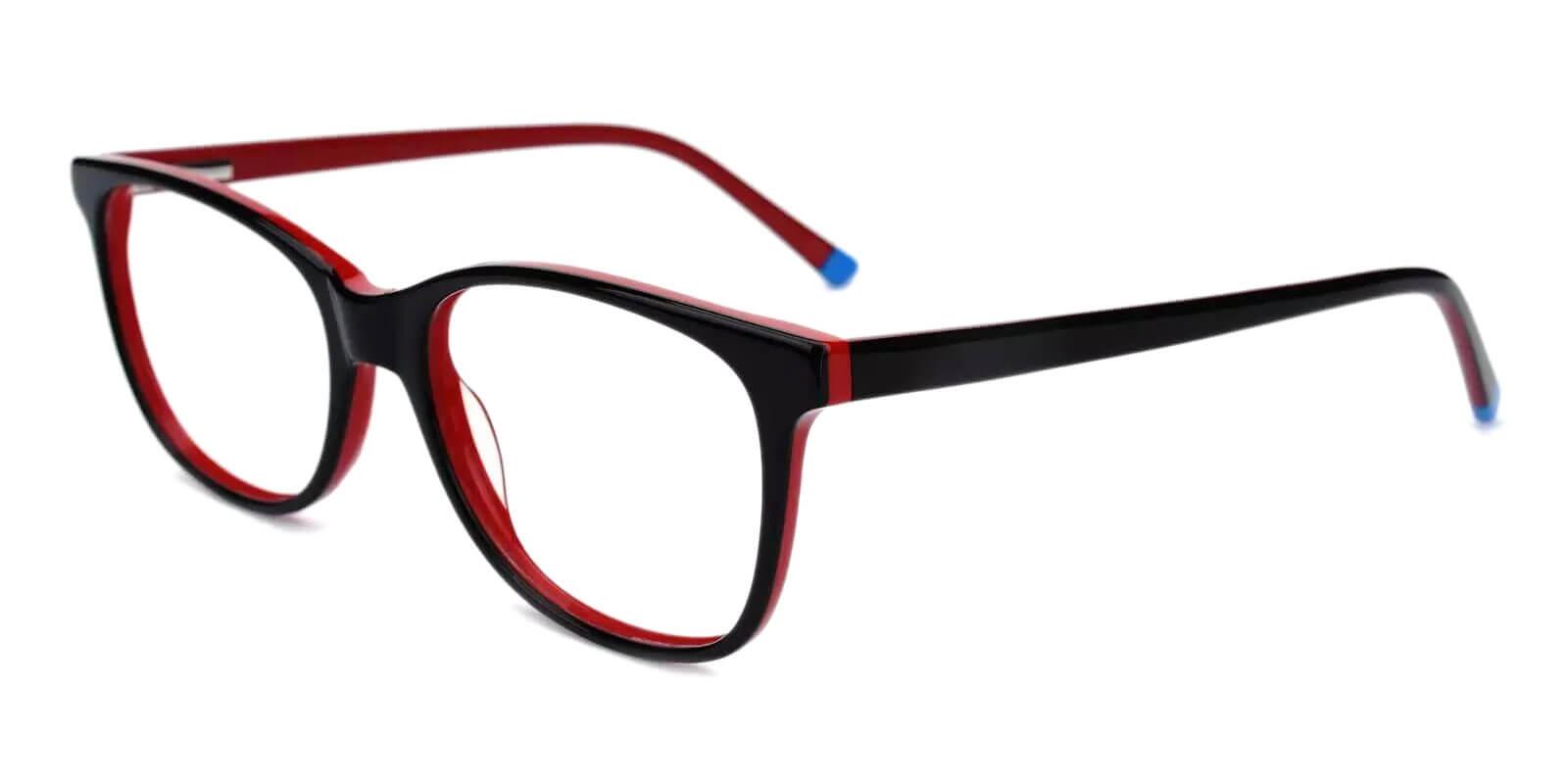 Hibbard Red Acetate Eyeglasses , SpringHinges , UniversalBridgeFit Frames from ABBE Glasses