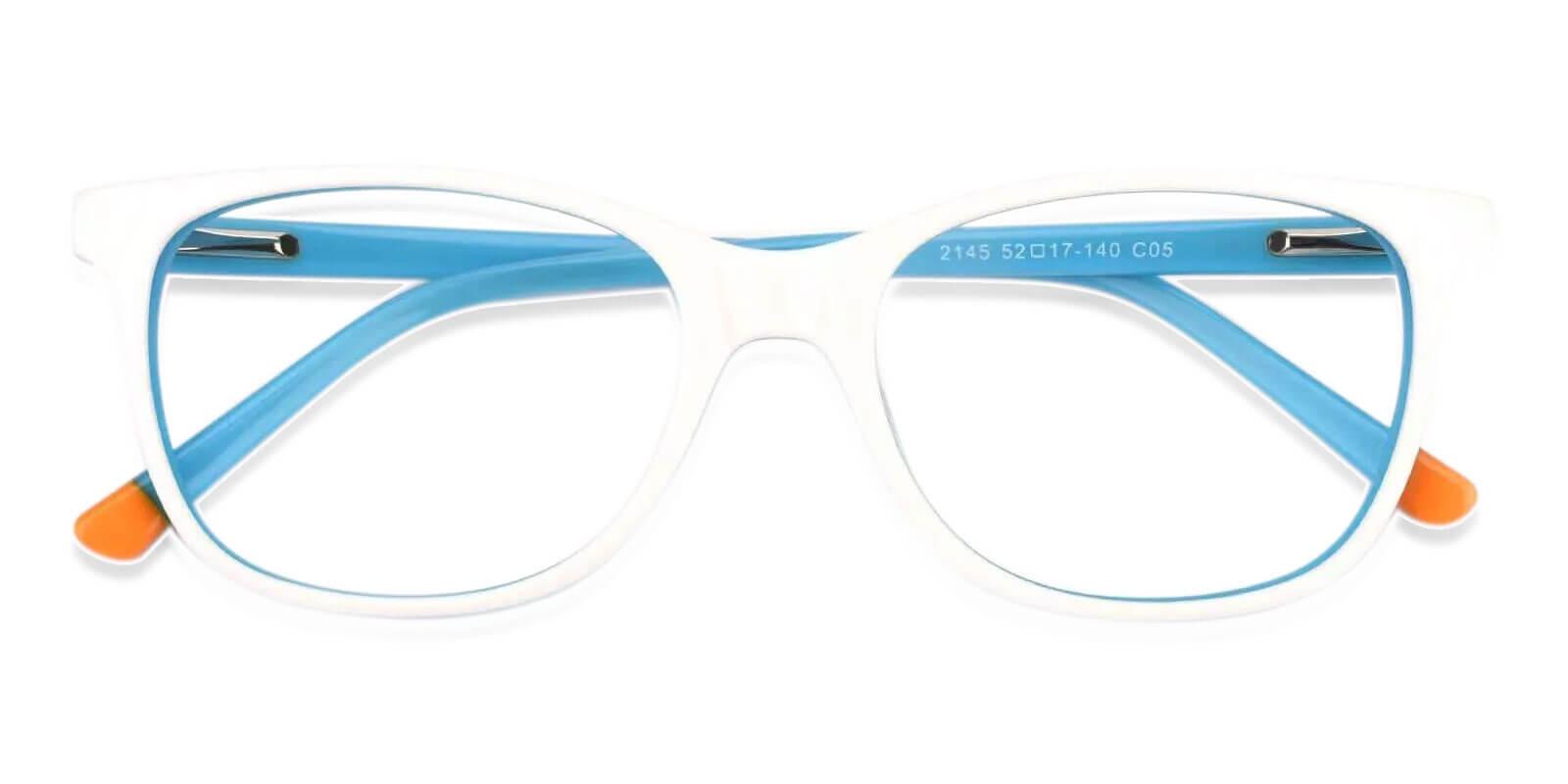 Hibbard White Acetate Eyeglasses , SpringHinges , UniversalBridgeFit Frames from ABBE Glasses