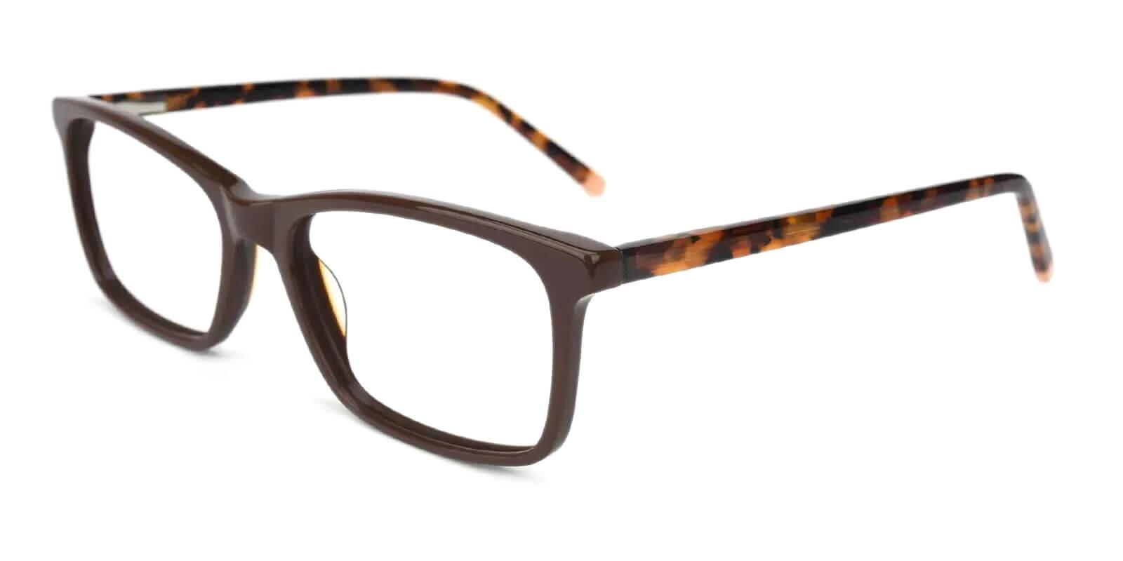 Quasqueton Brown Acetate Eyeglasses , SpringHinges , UniversalBridgeFit Frames from ABBE Glasses