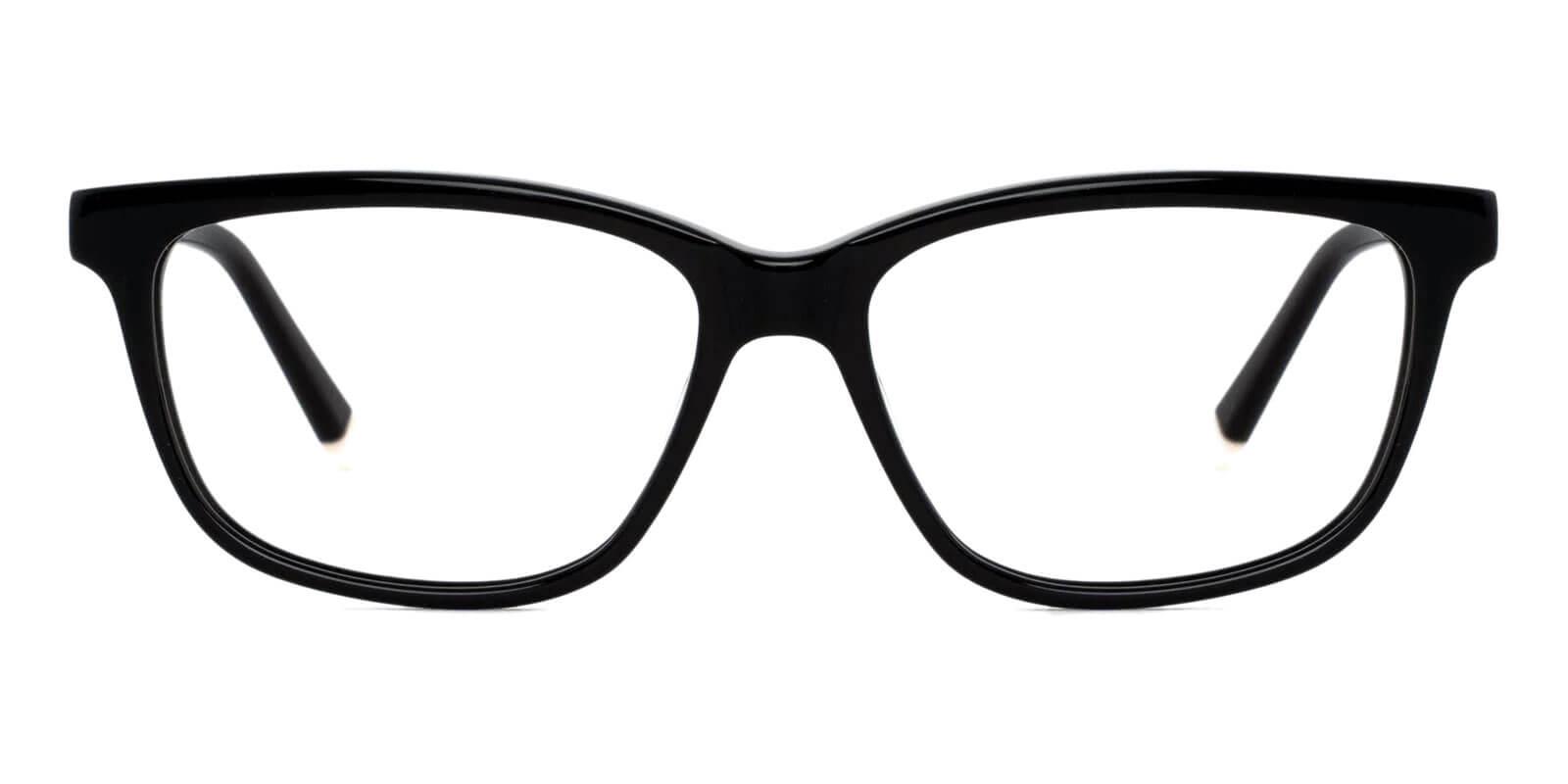 Zion Black Acetate Eyeglasses , SpringHinges , UniversalBridgeFit Frames from ABBE Glasses