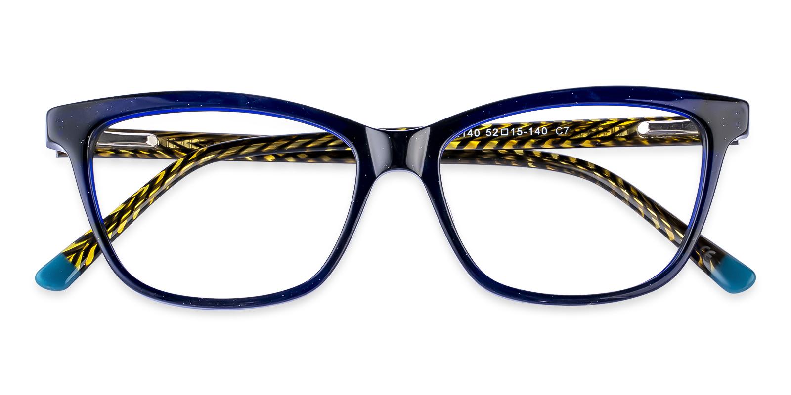 Zion Blue Acetate Eyeglasses , SpringHinges , UniversalBridgeFit Frames from ABBE Glasses