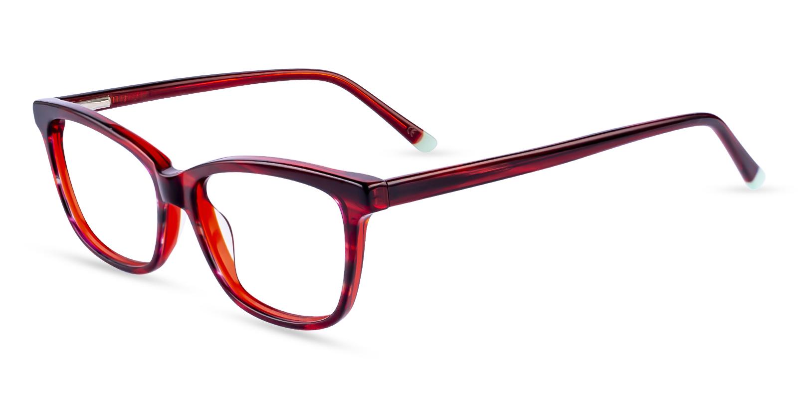 Zion Red Acetate Eyeglasses , SpringHinges , UniversalBridgeFit Frames from ABBE Glasses
