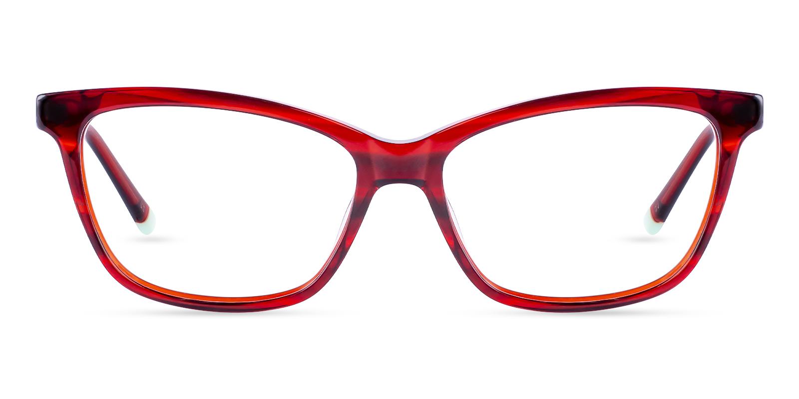 Zion Red Acetate Eyeglasses , SpringHinges , UniversalBridgeFit Frames from ABBE Glasses