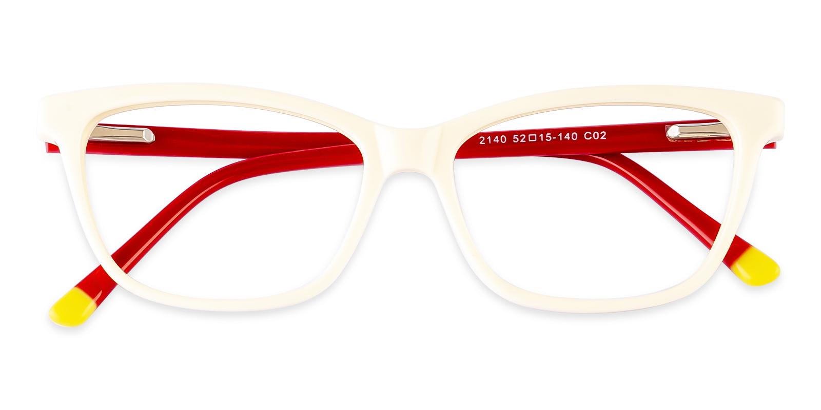 Zion White Acetate Eyeglasses , SpringHinges , UniversalBridgeFit Frames from ABBE Glasses