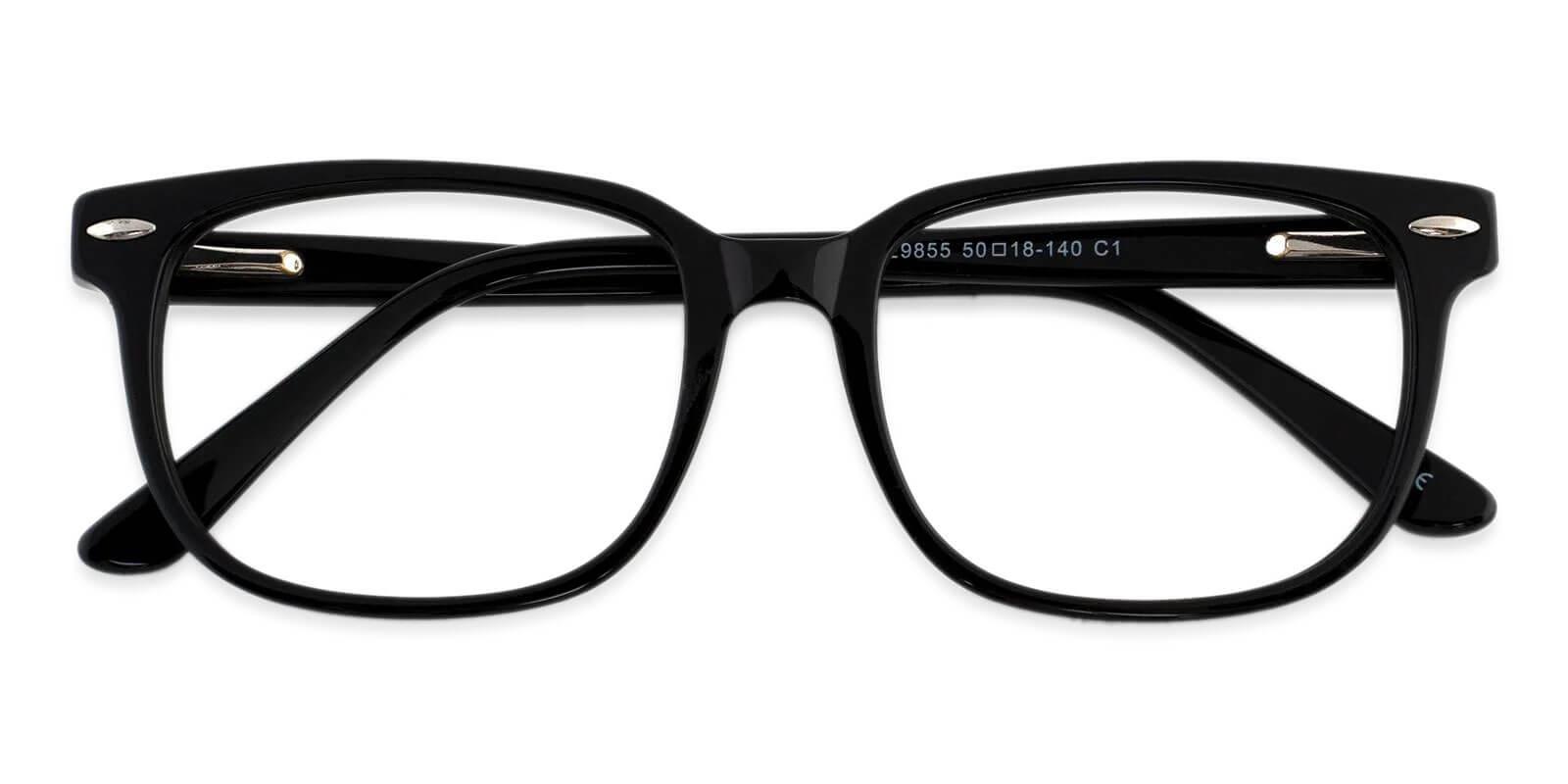 Christy Black Acetate Eyeglasses , SpringHinges , UniversalBridgeFit Frames from ABBE Glasses