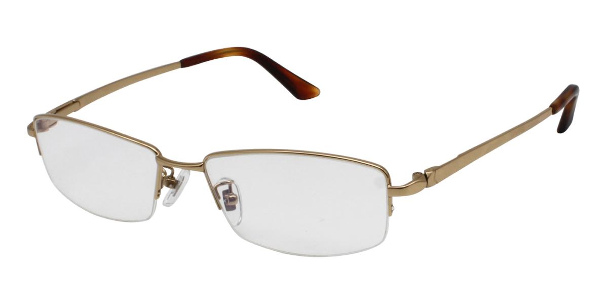 45.49 Gold Titanium Eyeglasses , NosePads Frames from ABBE Glasses