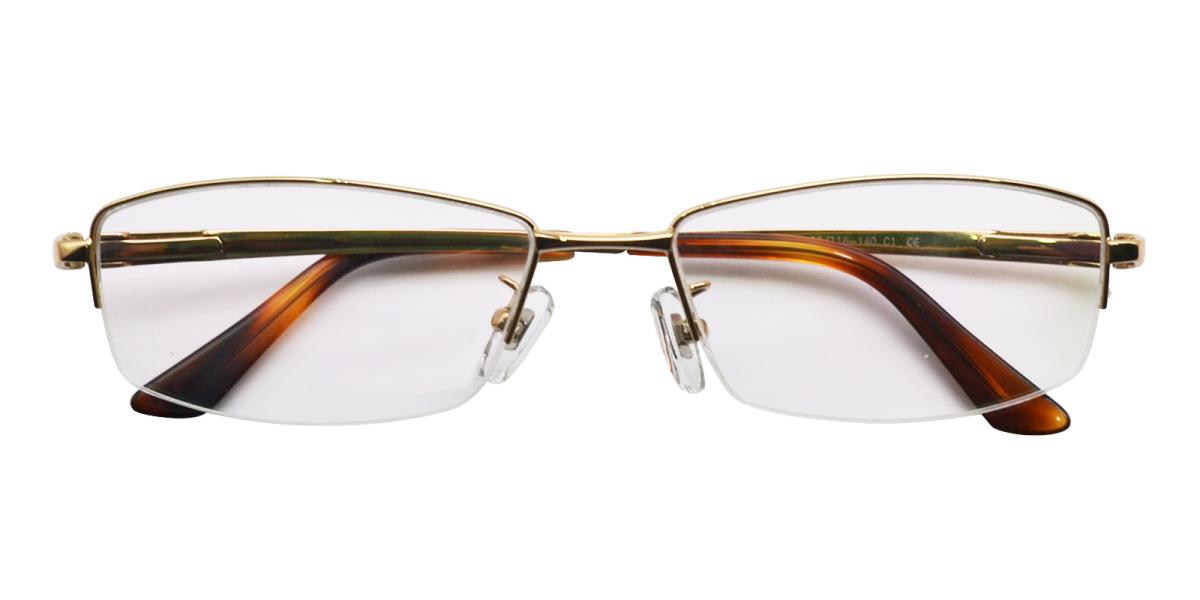 45.49 Gold Titanium Eyeglasses , NosePads Frames from ABBE Glasses