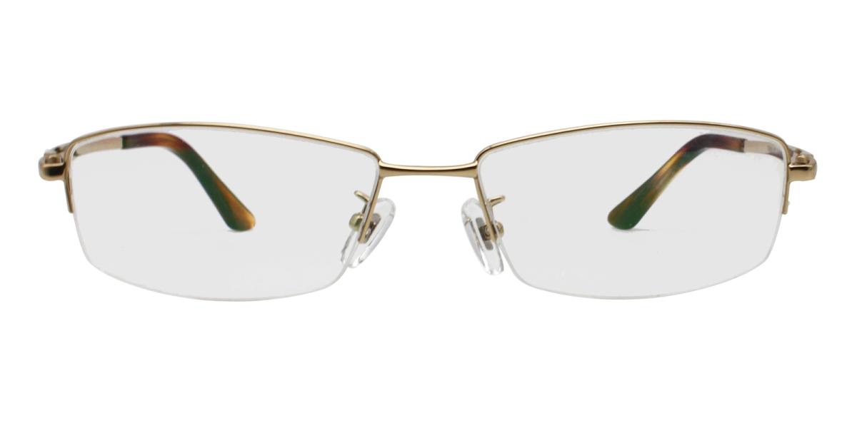 45.49 Gold Titanium Eyeglasses , NosePads Frames from ABBE Glasses