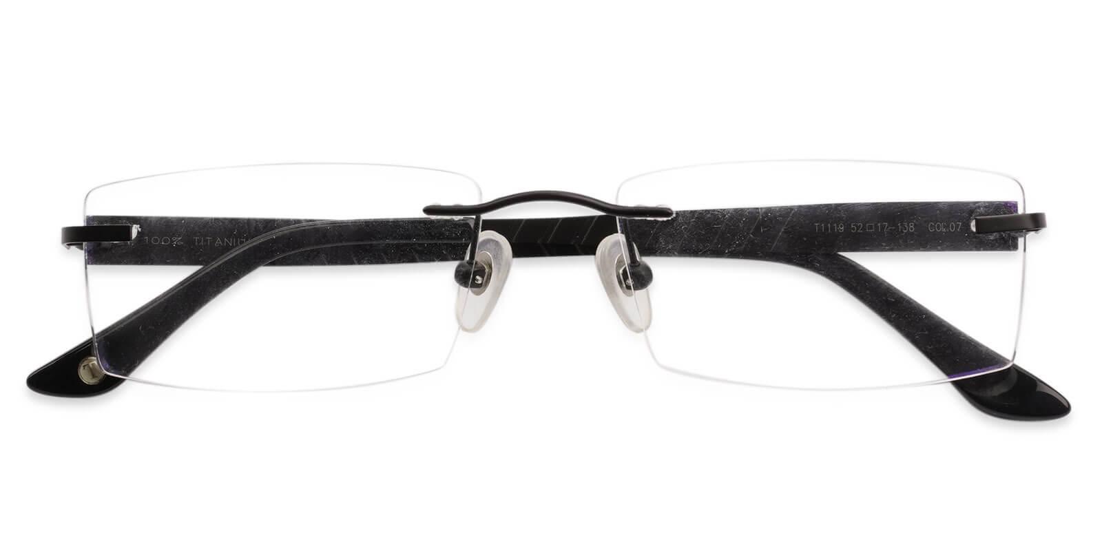 Bentonite Black Titanium Eyeglasses , NosePads Frames from ABBE Glasses