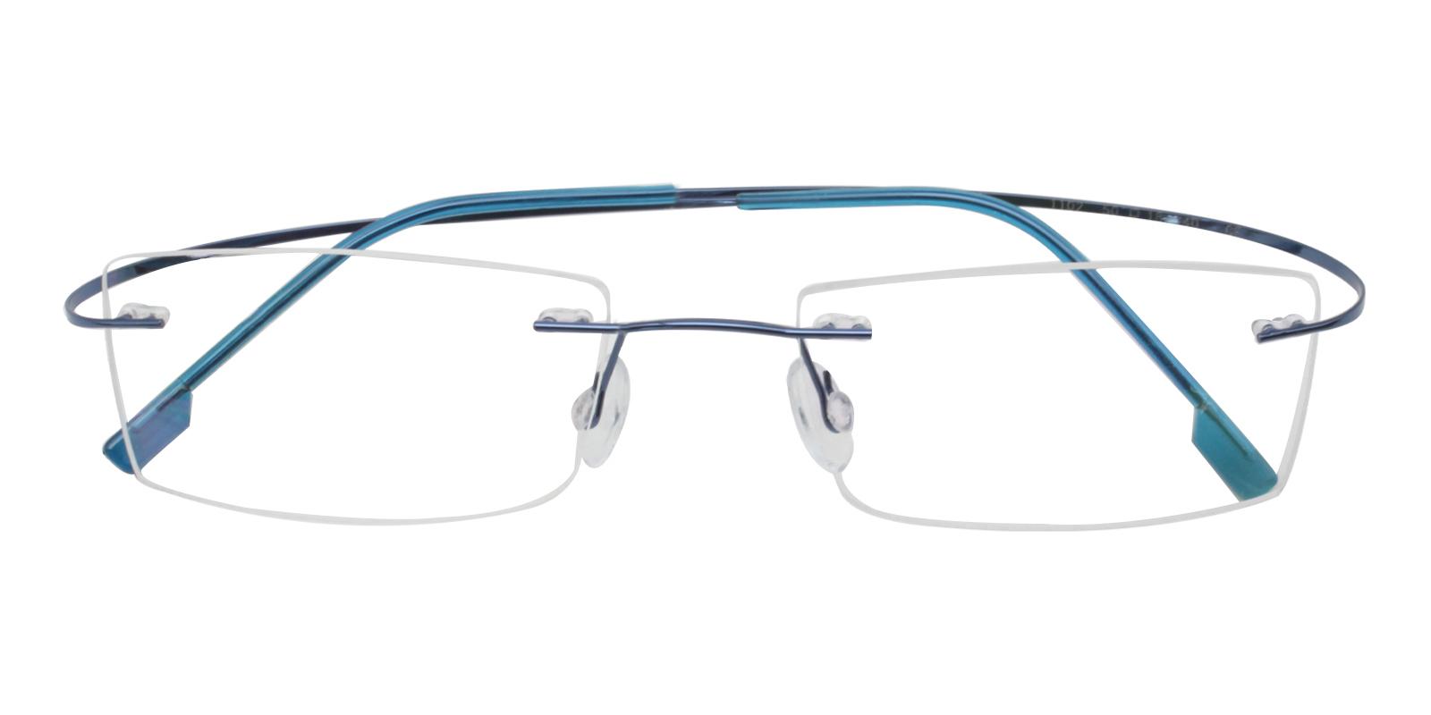 Olivia Blue Metal , Memory Eyeglasses , NosePads Frames from ABBE Glasses