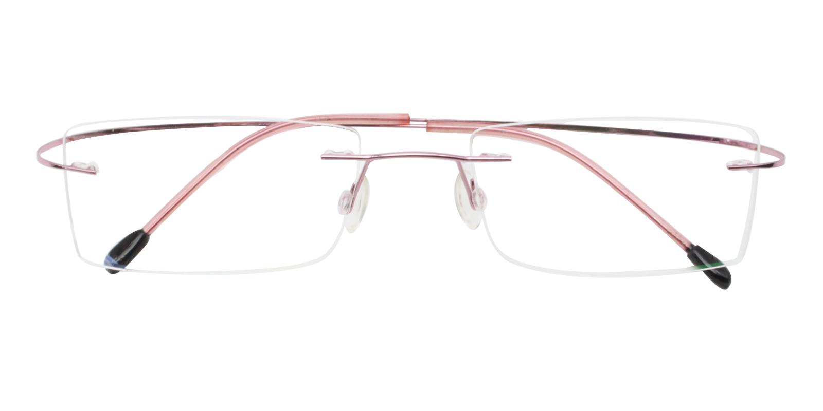 Olivia Pink Metal , Memory Eyeglasses , NosePads Frames from ABBE Glasses