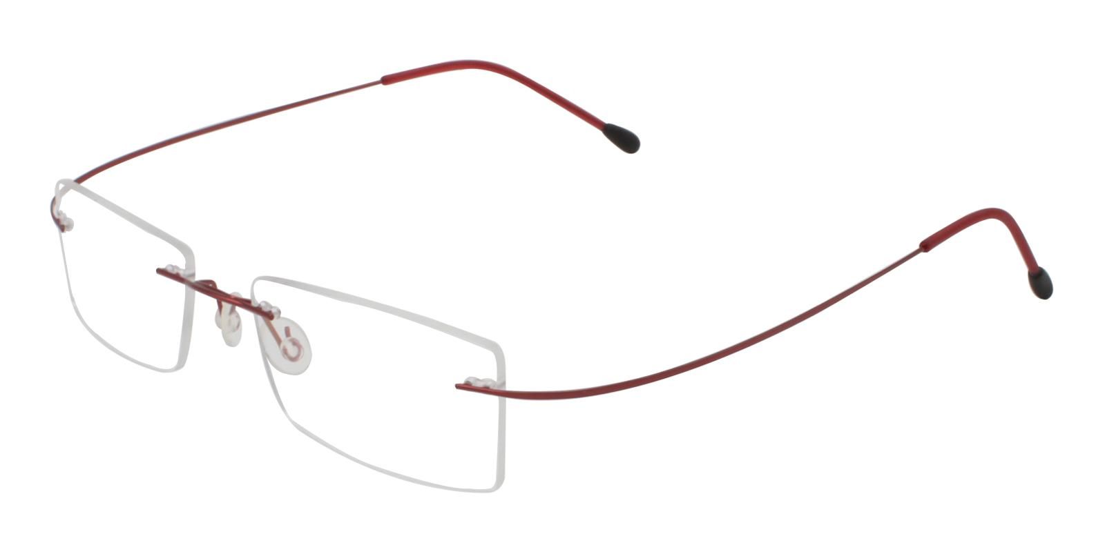 Olivia Red Metal , Memory Eyeglasses , NosePads Frames from ABBE Glasses
