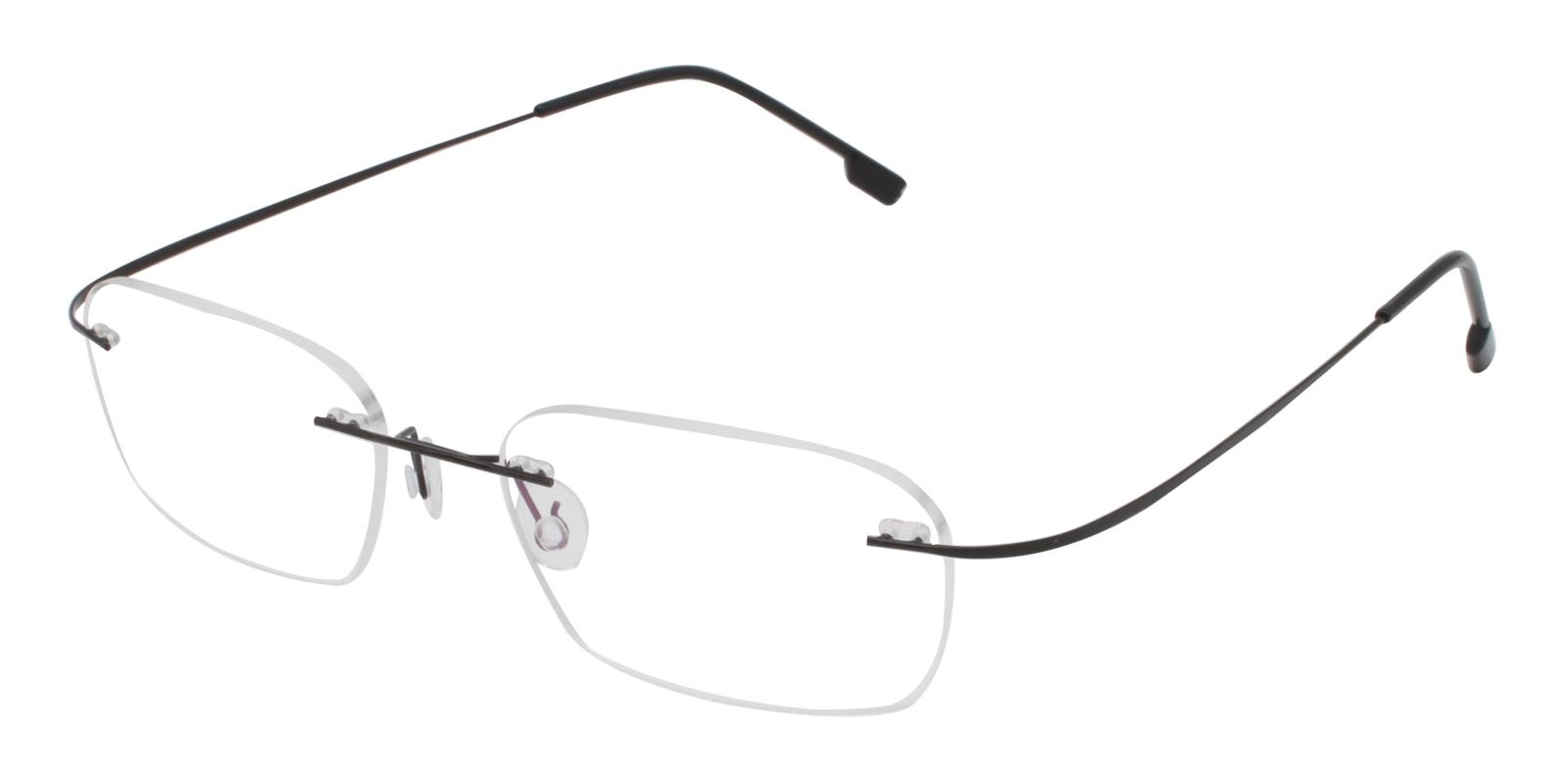 Elijah Black Metal Eyeglasses , NosePads Frames from ABBE Glasses