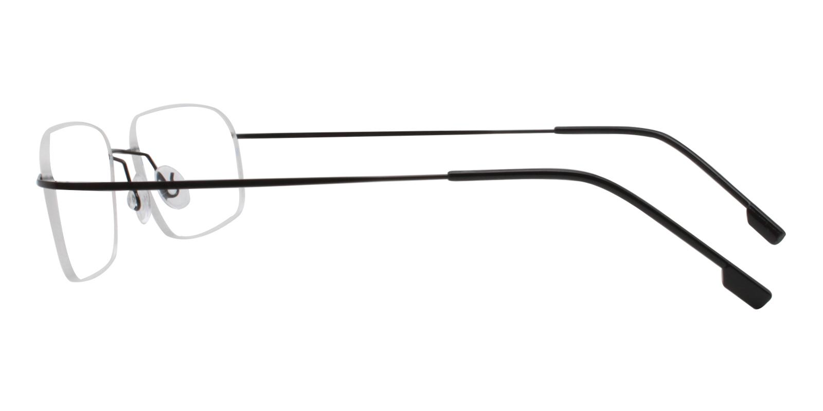 Elijah Black Metal Eyeglasses , NosePads Frames from ABBE Glasses