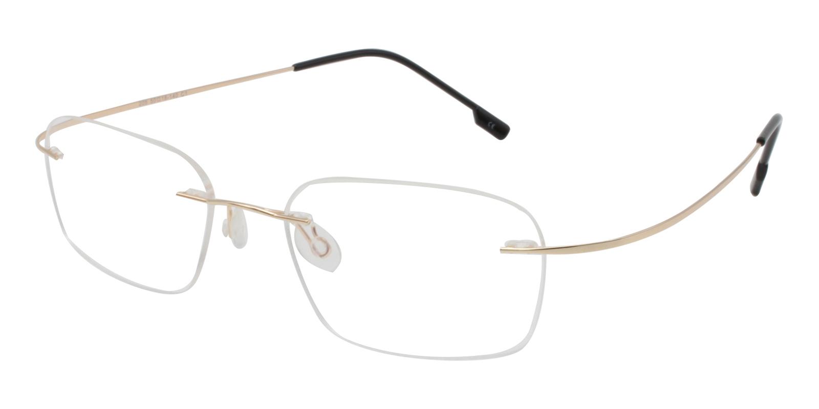 Elijah Gold Metal Eyeglasses , NosePads Frames from ABBE Glasses