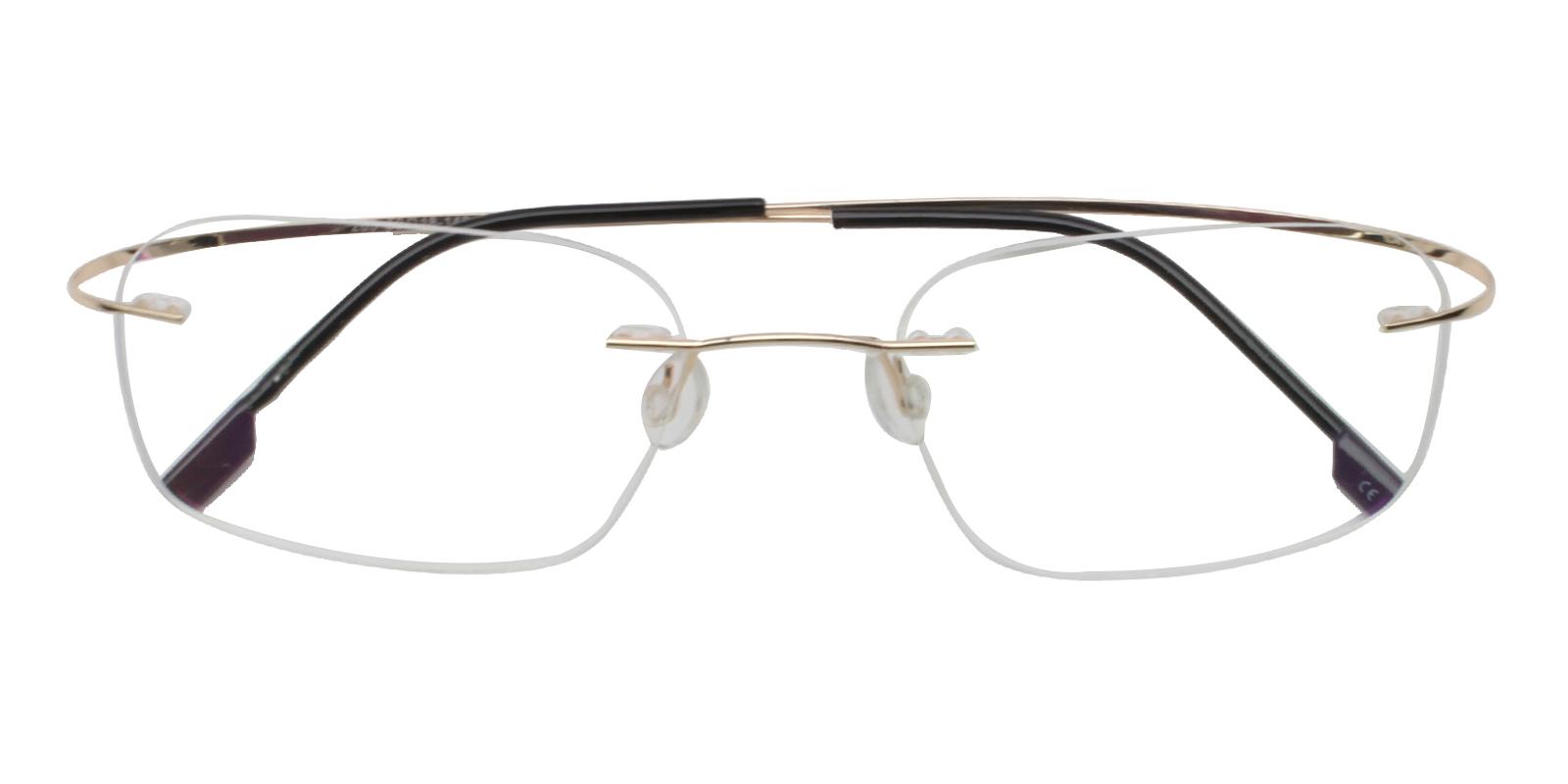 Elijah Gold Metal Eyeglasses , NosePads Frames from ABBE Glasses