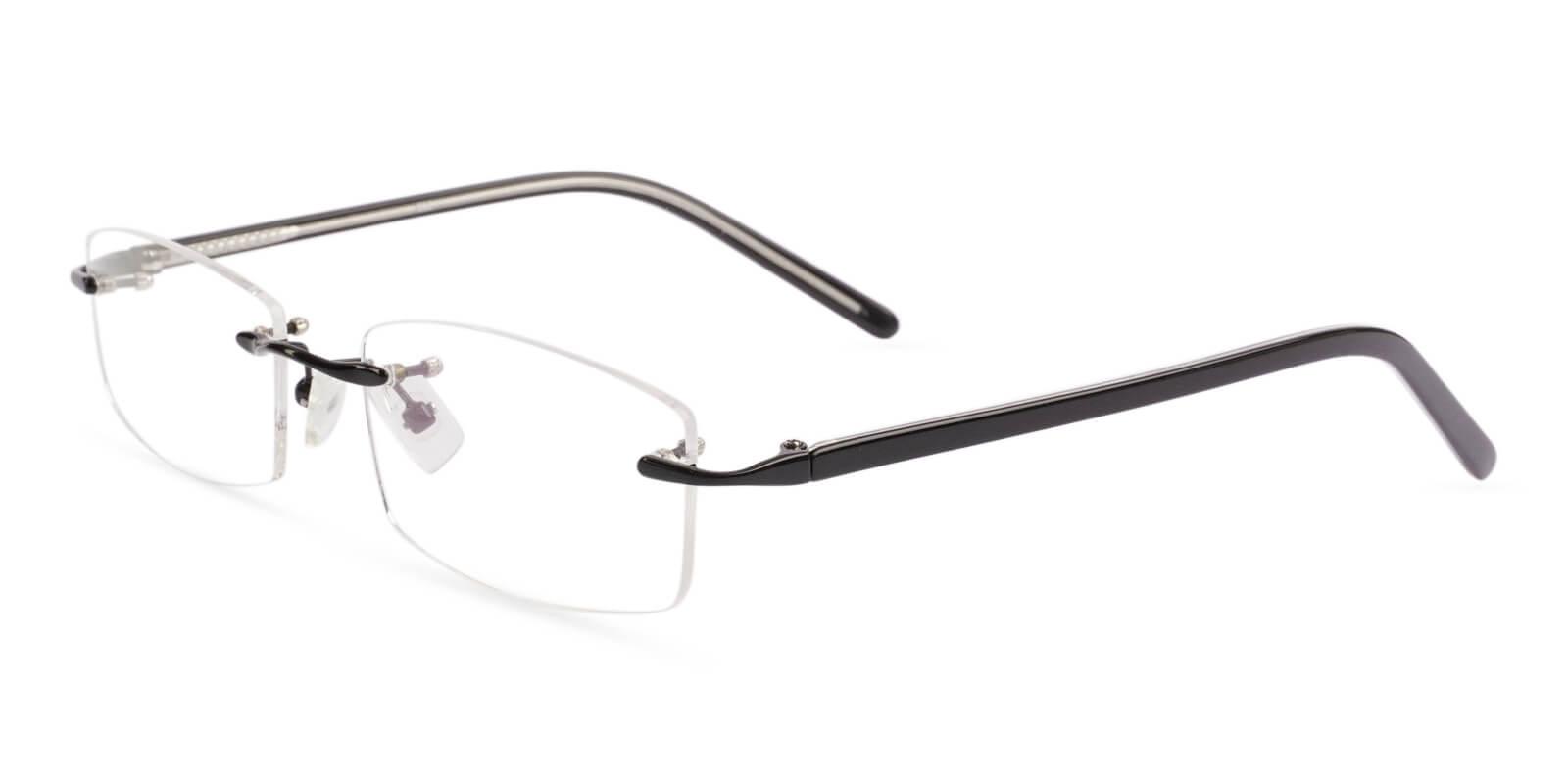 Lucas Black Metal Eyeglasses , NosePads Frames from ABBE Glasses