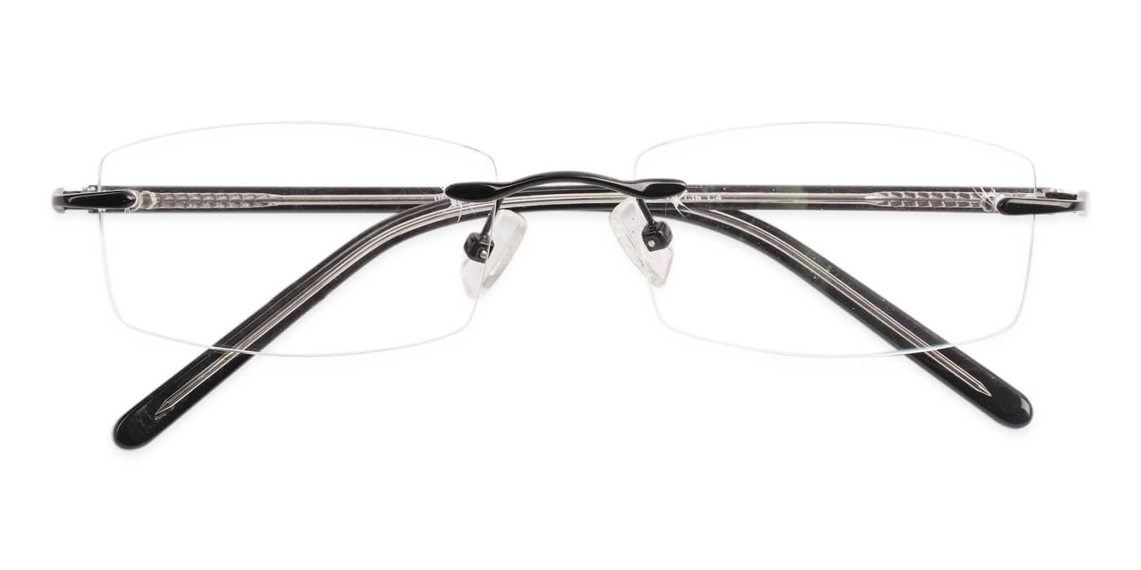 Lucas Black Metal Eyeglasses , NosePads Frames from ABBE Glasses