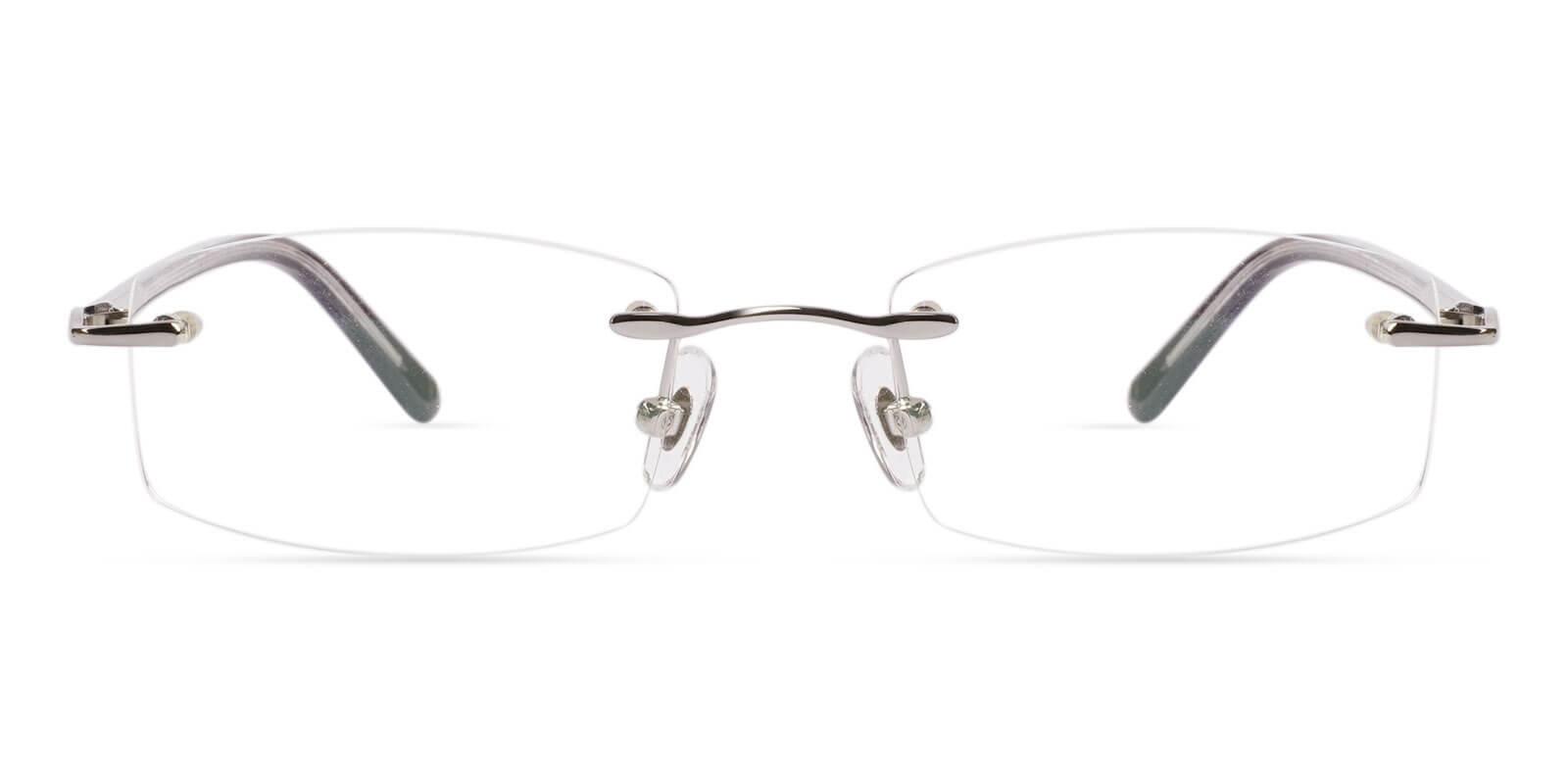 Lucas Silver Metal Eyeglasses , NosePads Frames from ABBE Glasses