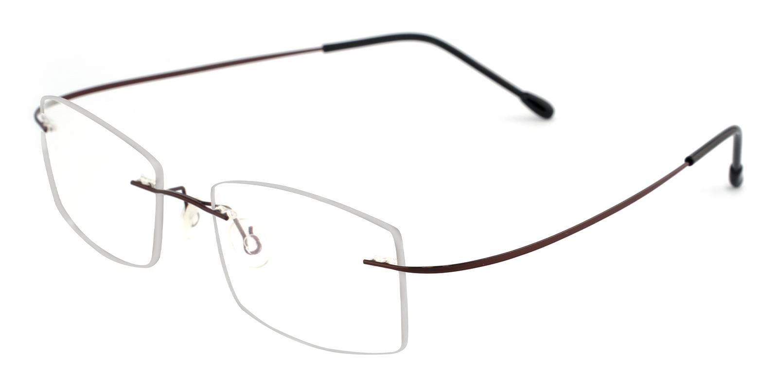 Pluto Brown Metal , Memory Eyeglasses , NosePads Frames from ABBE Glasses