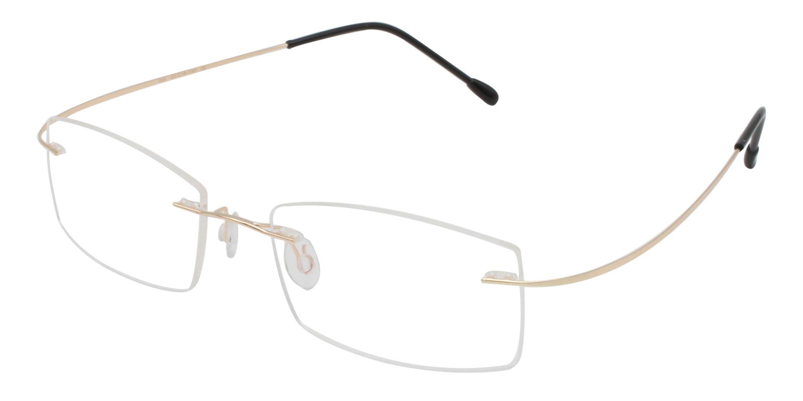 Pluto Gold Metal , Memory Eyeglasses , NosePads Frames from ABBE Glasses
