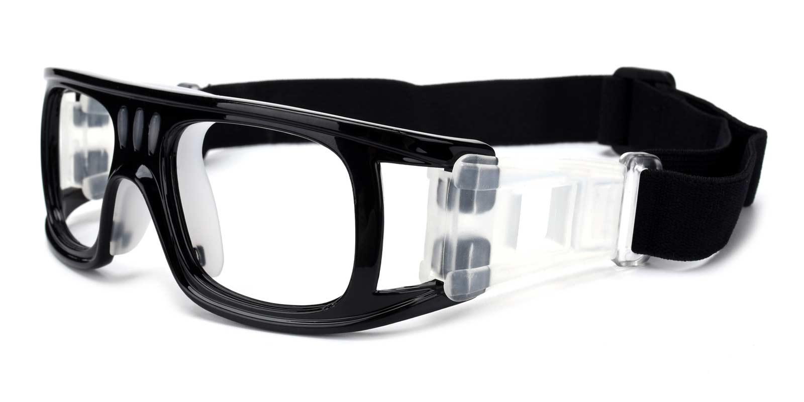 Hallettsville Black Plastic SportsGlasses Frames from ABBE Glasses