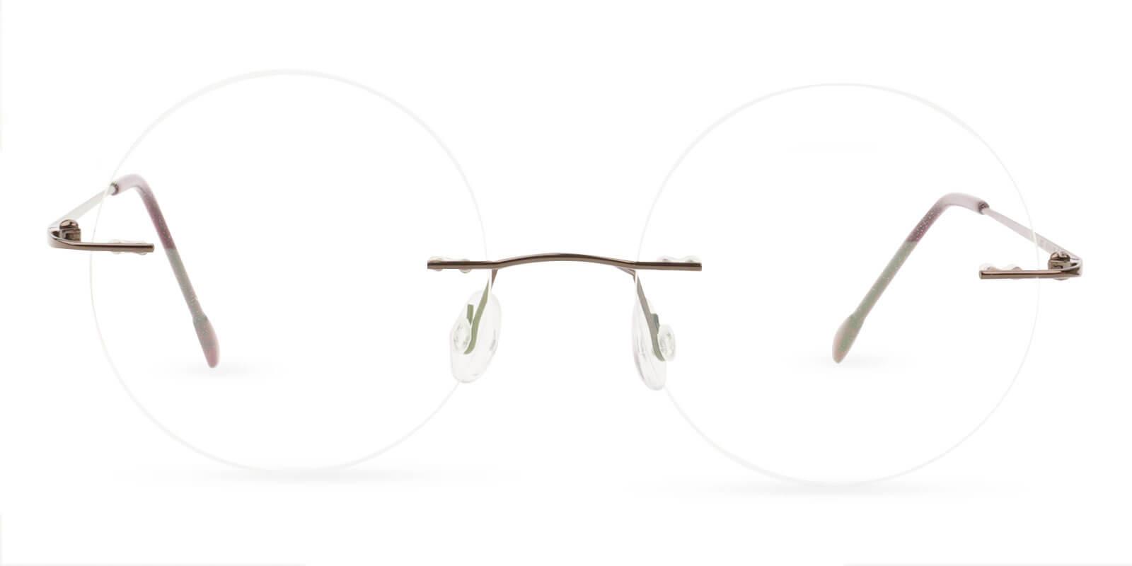Hiawatha Brown Metal Eyeglasses , NosePads Frames from ABBE Glasses