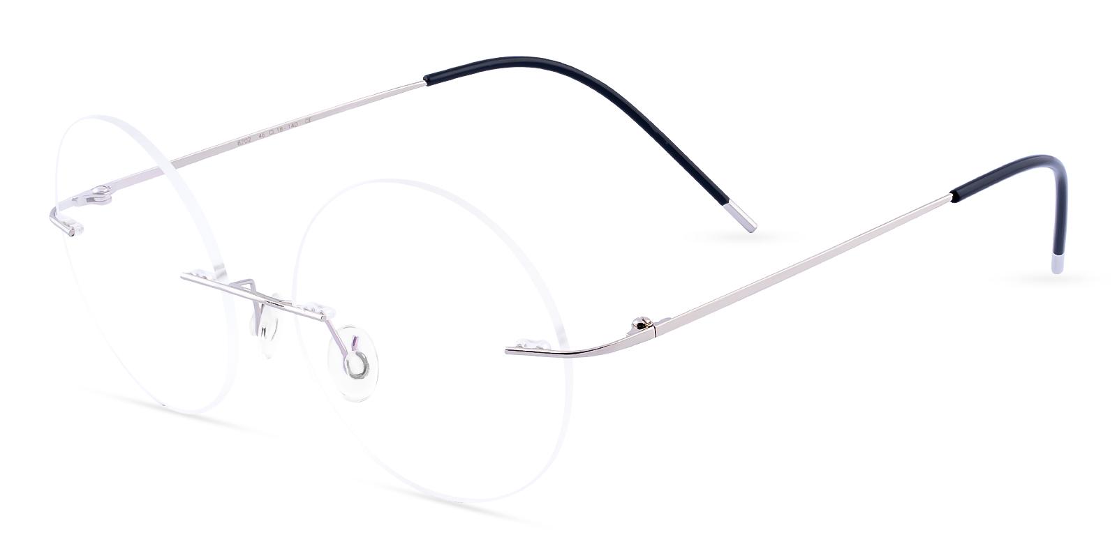 Hiawatha Silver Metal Eyeglasses , NosePads Frames from ABBE Glasses