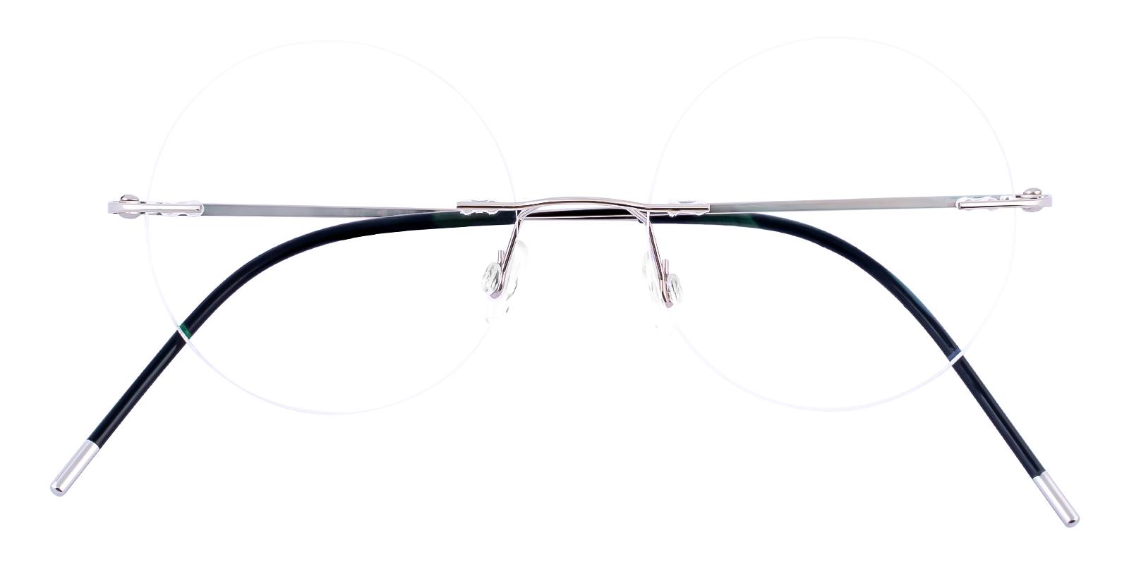 Hiawatha Silver Metal Eyeglasses , NosePads Frames from ABBE Glasses