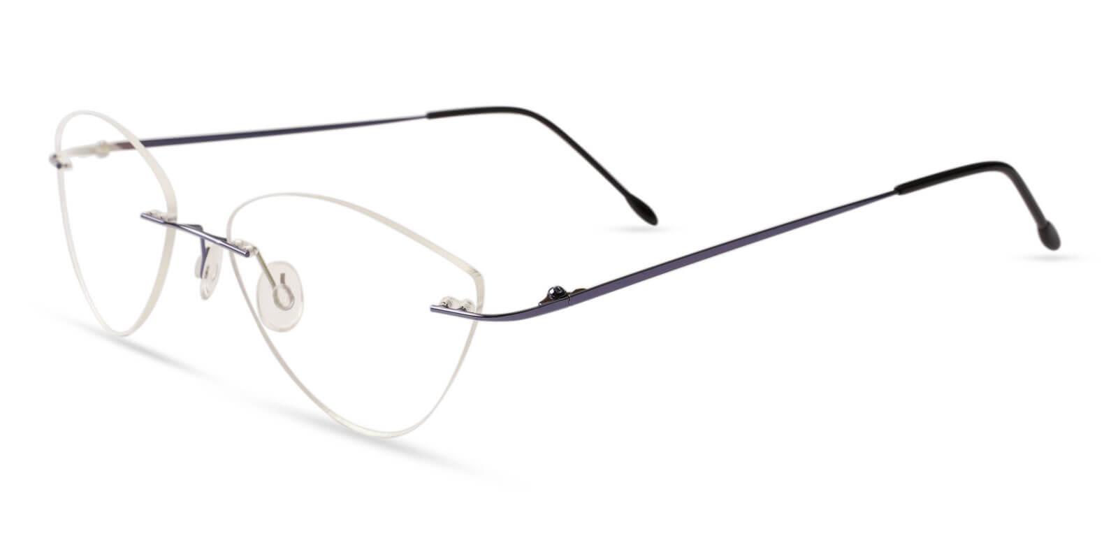 Huguenot Blue Metal Eyeglasses , NosePads Frames from ABBE Glasses