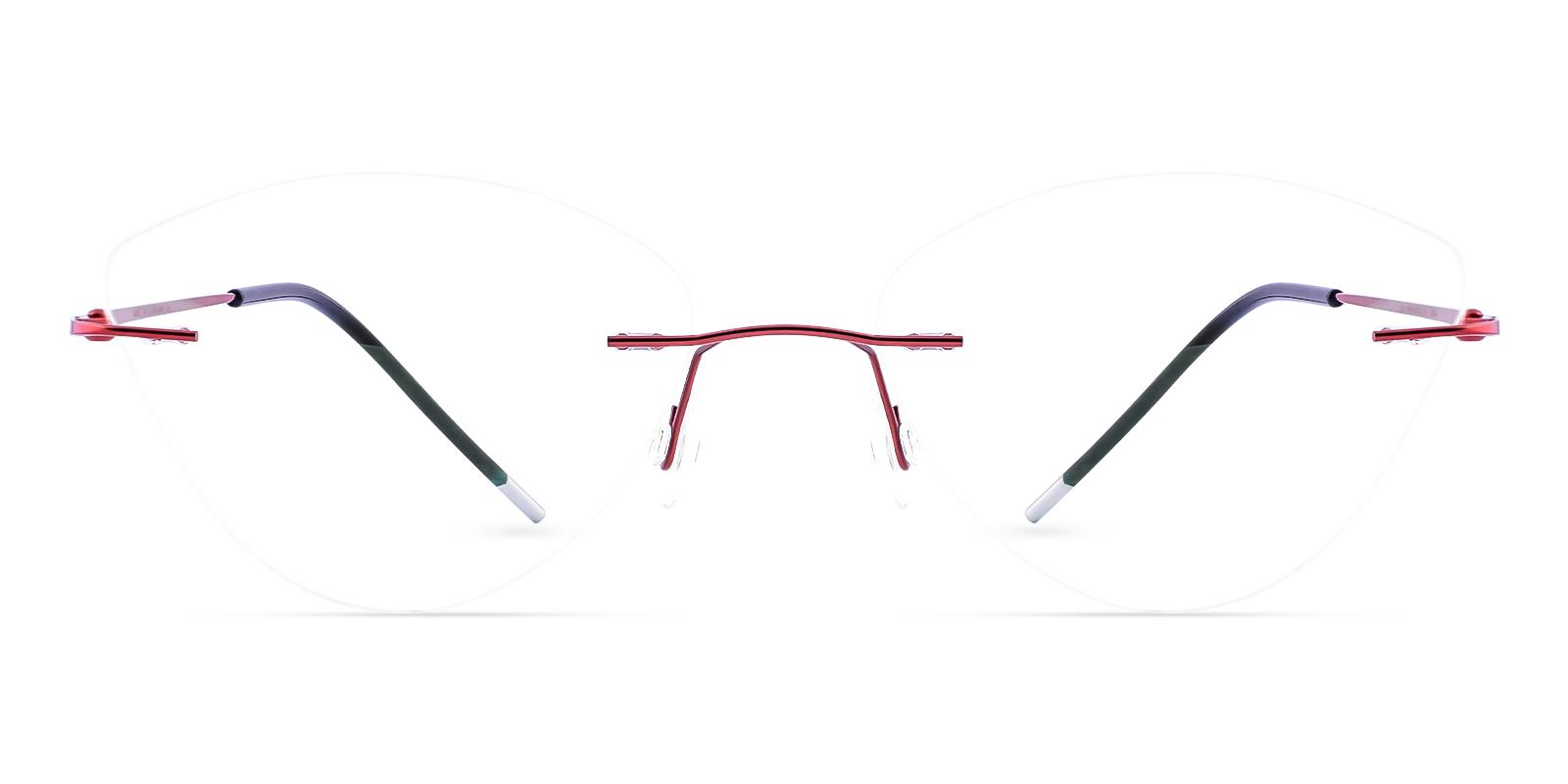 Huguenot Red Metal Eyeglasses , NosePads Frames from ABBE Glasses