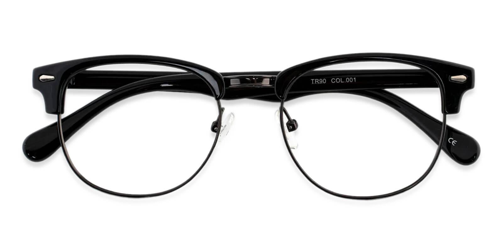 Chad Black Metal , Combination , Plastic Eyeglasses , NosePads Frames from ABBE Glasses